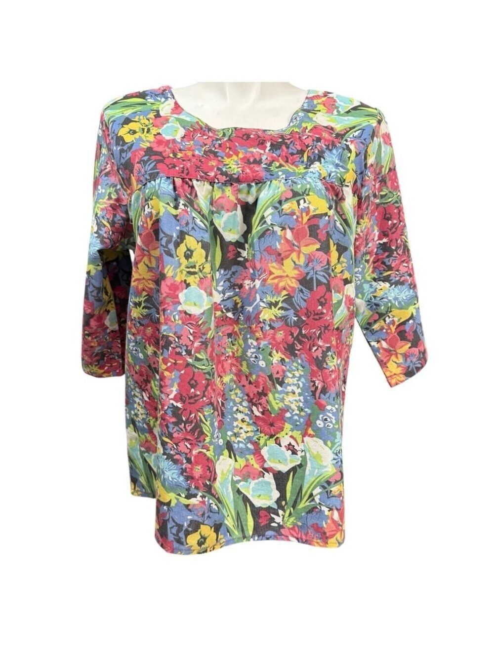 CW Classics Floral Print Top Size‎ 1X Multi-color